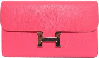 Hermès Constance Rose Azalee Epsom Leather Long Wallet (Bi-Fold) (Pre-Owned)