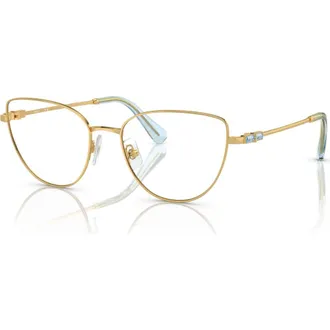 Swarovski 53mm Cat Eye optical glasses in Gold at Nordstrom