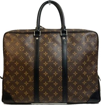 Louis Vuitton Brown Monogram Macassar Monogram Briefcase (Pre-Owned)