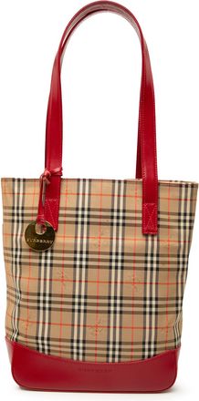 Burberry Pre-owned Womens Haymarket Check Canvas Tote - Tan Textile - One Size