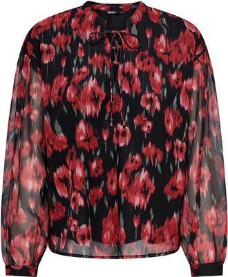Only Blouse, ronde hals, lange mouwen, bloemenprint