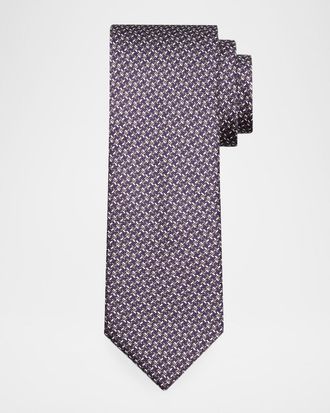 Brioni Men & apos;s Micro Print Silk Tie