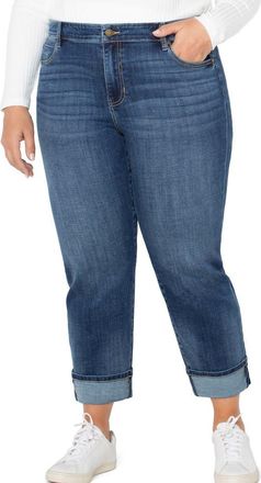 Liverpool L.A. Marley Cuffed Girlfriend Jeans in Rushland at Nordstrom, Size 22W
