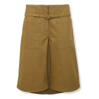 Courr&egrave;ges Bermuda Shorts with Buckle - female - Courr&egrave;ges - Short Skirts - Brown - XS - Skirts