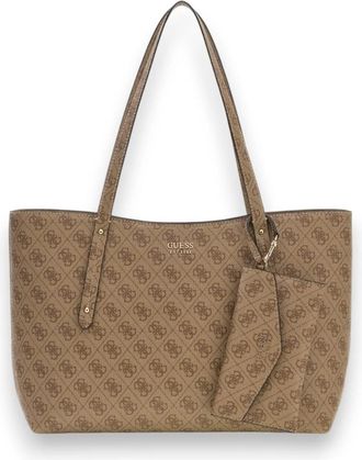 Guess Bolso Tote Brenton con Cremallera Superior - Bags - Mujer - Beige - ONE SIZE