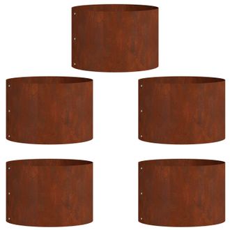 vidaXL Vidaxl - Jardineras 5 Pcs Marr&oacute;n 30 X 30 X 20 Cm Acero Oxidado