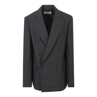 Frankie Shop Newark Plaid Double Breasted Blazer