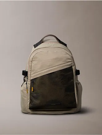 Calvin Klein Mens Mesh Front Round Backpack - Brown