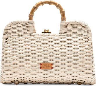 Frances Valentine Buzzy Woven Wicker Top Handle Bag in Off White at Nordstrom