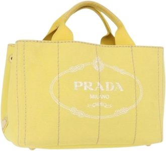Prada Pre-owned Tote Bags, female, Yellow, Size: ONE SIZE Pre-owned Vintage Tote Bag