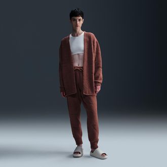 Nike Womens Nike Sportswear Phoenix Cozy Boucl&eacute; High-Waisted Oversized Knit Pants in Brown | FZ1703-218