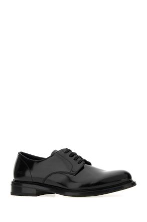 Prada Mens Black Leather Lace-Up Shoes Nero Scarpe Stringate