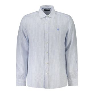 North Sails Casual Shirts, male, Blue, Size: M Classic Stripe Linen Shirt