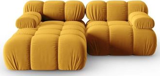 MICADONI Modulares 3-Sitzer Design Ecksofa Bellis mit Eckteil links - Samtbezug