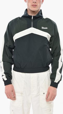 Rhude Two-Tone Nylon and Cotton Anorak with Half Zip Rhude