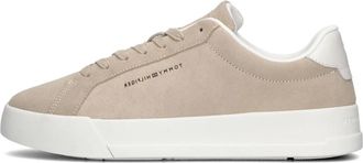 Tommy Hilfiger Suede Low Top Sneakers - Heren - Sneakers - Beige - 42 EU - Su&egrave;de - Schoenen