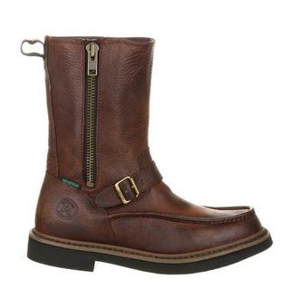 Georgia Boot Side Zip Waterproof Work Wellington in Brown at Nordstrom, Size 10.5