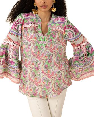 Hale Bob Ezra Long Sleeve Silk-Blend Top