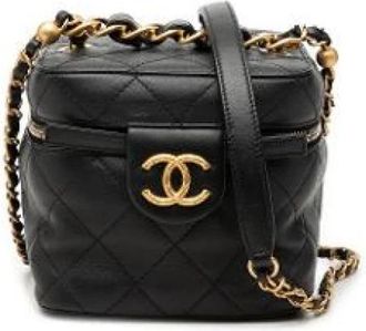Chanel Pre-owned Vanity Case - Dames - Vintage Schoudertas - Zwart - ONE Size - Leer - Vintage