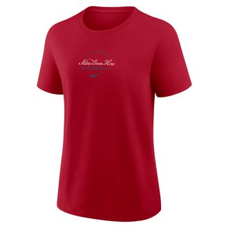 Nike 2026 All-Star Game Two-Hit Ring The Bell Nike Womens MLB T-Shirt in Red | 01K96DLASG-KPA