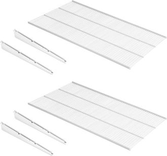 Emuca Emuca - Lote De 2 Estantes De Alambre Y Soportes Jagmet, Acero, Pintado Blanco