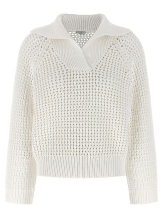 Brunello Cucinelli Beige Openwork sweater