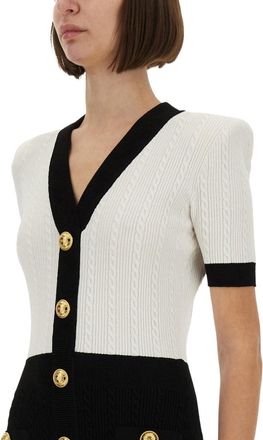 Balmain Two-Tone Bodycon Dress - Multicolor