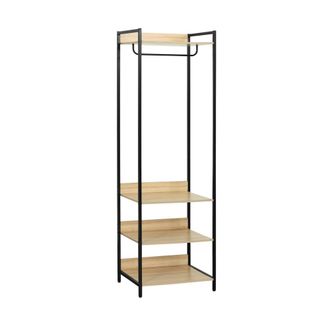 Sweeek M&oacute;dulo armario con 1 armario y 3 estantes, negro