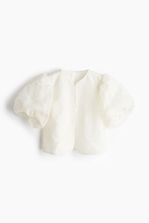 H&M Bluse mit Ballon&auml;rmeln - Beige