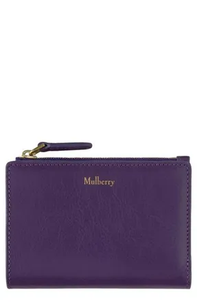 Mulberry Continental Bifold Leather Zip Wallet in Amethyst at Nordstrom