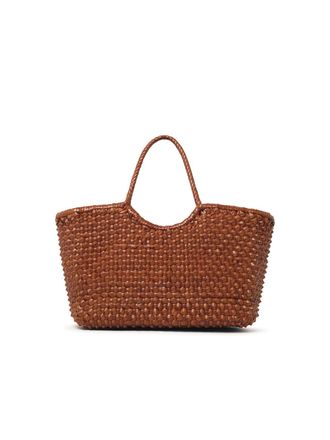 Dragon Diffusion Nantucket Cactus Tan - Black Edges Brown Leather Bag
