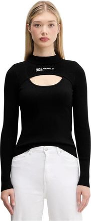 Karl Lagerfeld Fijngebreide coltruis - Dames - Coltruien - Zwart - XS - Truien & Vesten