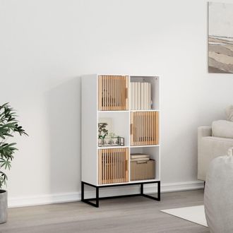 vidaXL Vidaxl - Aparador Alto Madera Contrachapada Blanco 70x35x125 Cm