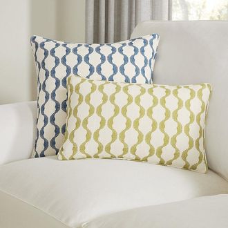 Ballard Designs Thea Wave Stripe Pillow - Indigo - 20 x 20 - Ballard Designs
