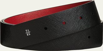 Prada Mens Reversible Saffiano Leather Belt Strap