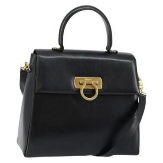 Ferragamo Pre-owned Handbags, female, Black, Size: ONE SIZE Pre-owned Leather Handbag