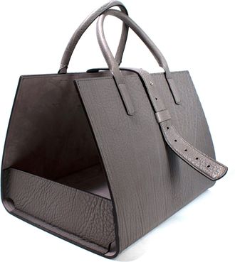 Giorgio Armani Azul Leather Open Storage Bag