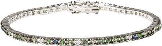 House of Brilliance Haus Of Brilliance Colorful Gemstones 18K 0.62 Ct. Tw. Diamond & Sapphire Tennis Bracelet