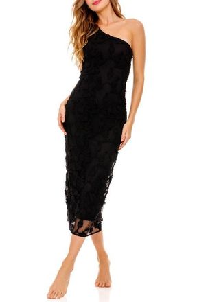 Agua Bendita Balm Chroma One-Shoulder Cover-Up Midi Dress in Black at Nordstrom, Size Large