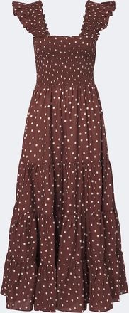 Rixo Kendall polka dot cotton midi dress