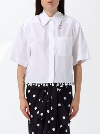 Sportmax Camicia relaxed fit in cotone con applicazione di perle