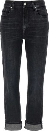 7 For All Mankind Jeans, Dames, Zwart, W31, Katoen, Relaxed Skinny Jeans