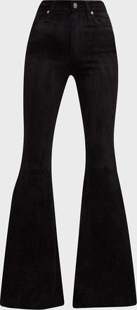 Co&ucirc;t de la Libert&eacute; Super High-Rise Bell Flared Suede Pants