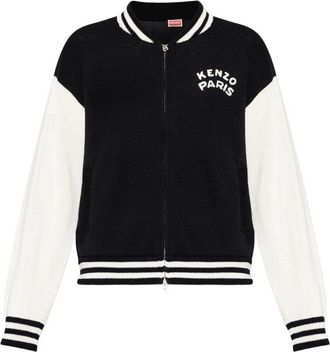 Kenzo Logo-embroidered Zip-up Cardigan