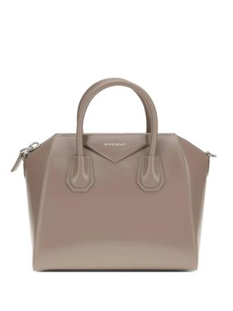Givenchy small Antigona logo-detail shoulder bag - women - CALFSKIN/Cotton/Polyester - One Size - Neutrals