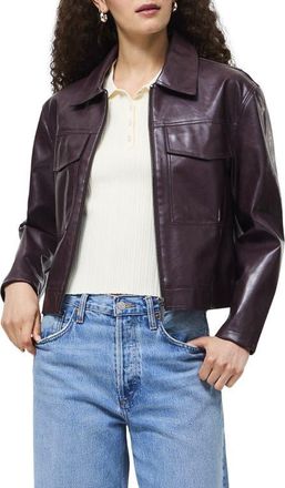 French Connection Kayleigh Faux Leather Bomber Jacket in Bordeaux at Nordstrom, Size X-Small