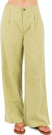 Hurley Wavy Dot Wide Leg Pants in Fern at Nordstrom, Size X-Large