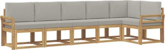 vidaXL Conjunto De Sof&aacute;s De Exterior 6 Uds. Blanco Y Gris Claro Vidaxl