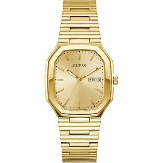 Guess Coffee Date Bracelet Watch, 35mm in Gold Tone at Nordstrom