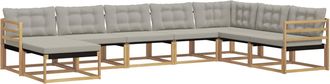 vidaXL Conjunto De Sof&aacute;s De Exterior 8 Uds. Blanco Y Gris Claro Vidaxl